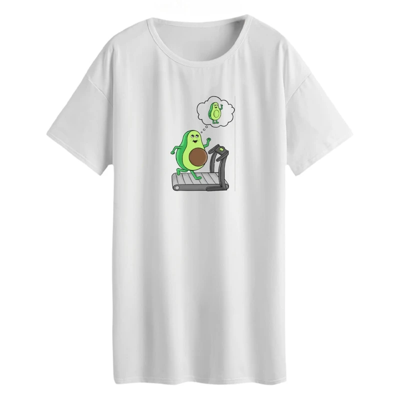 تی شرت لانگ زنانه مدل آووکادو فیتنس