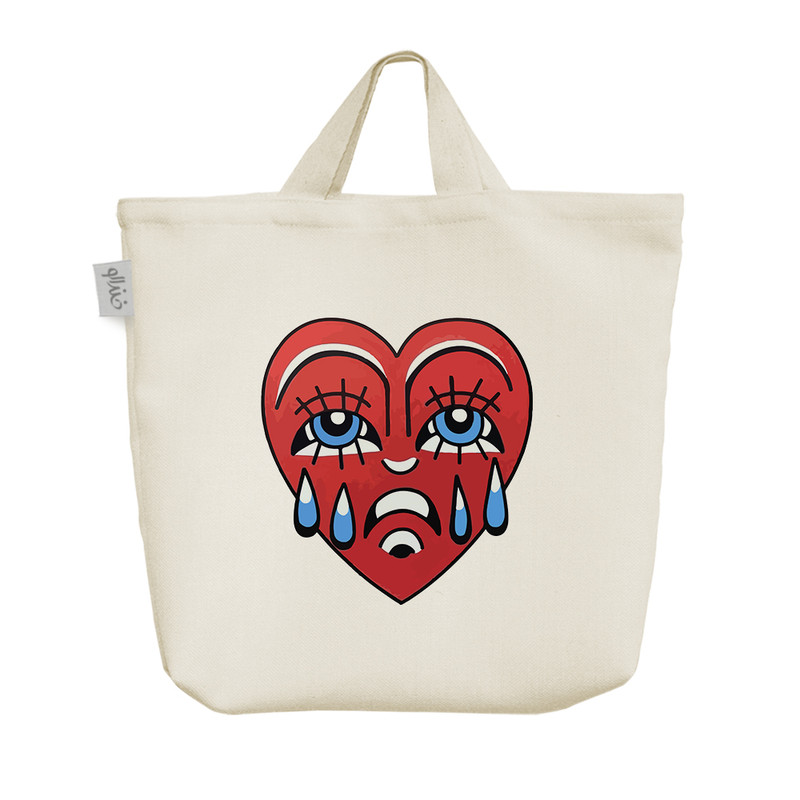 ساک خرید خندالو مدل قلب گریان کد 9015