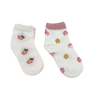 جوراب دخترانه لیمونار گالری مدل شکوفه بهار بسته دو عددی