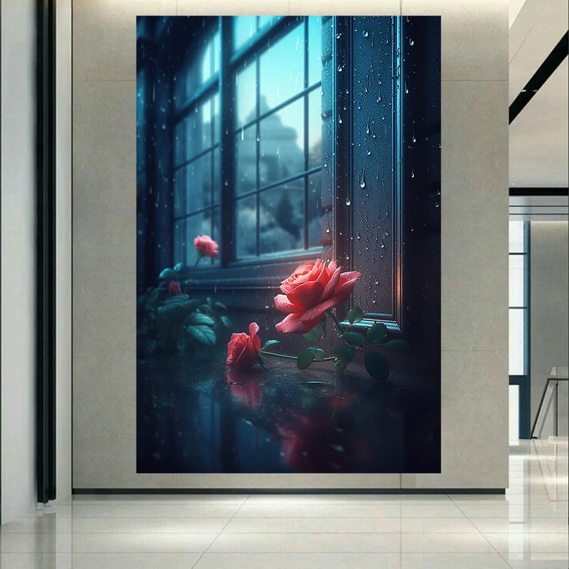  استیکر طرح رزهای قرمز مدل پنجره کد AR31092