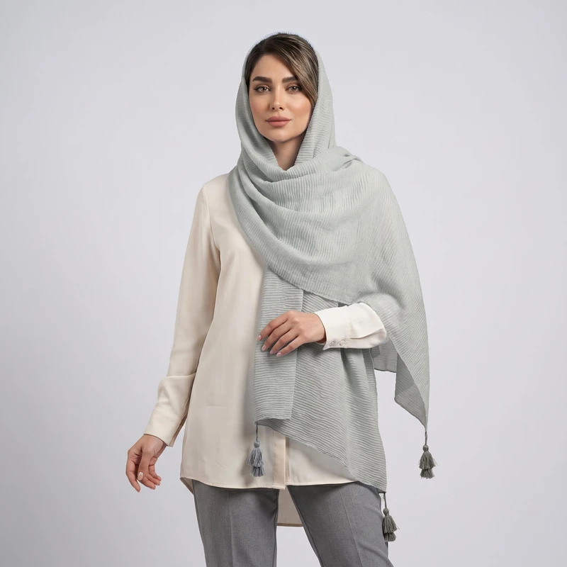 شال زنانه مدل جناقی منگوله دار کد 004689