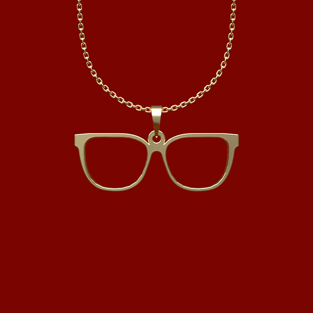 گردنبند طلا 18 عیار زنانه مدوپد مدل عینک کد Q2-1-1191