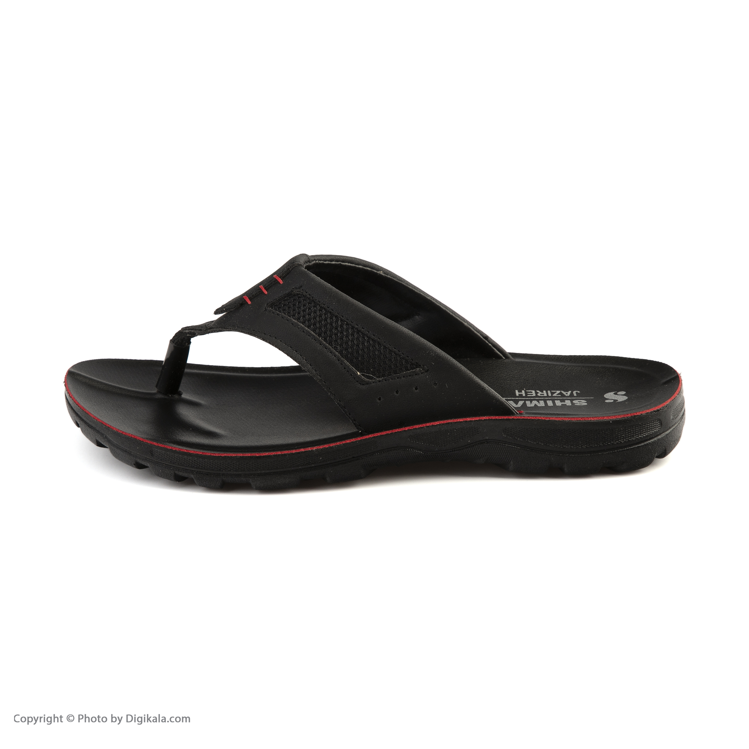 دمپایی لاانگشتی مردانه کفش شیما مدل Jazire-Black-Red -  - 2