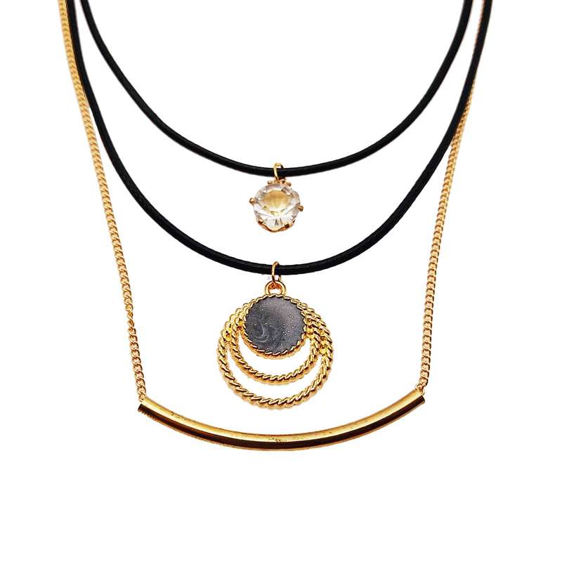 گردنبند زنانه مدل سه لاین کد 280GAZ