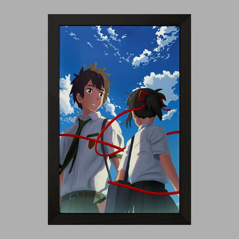 تابلو خندالو مدل تاکی تاچیبانا و میتسویا میامیزو انیمه یورنیم Your Name  کد 16246