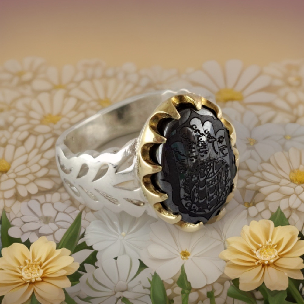 انگشتر نقره مردانه ملک زیور مدل حدید کف العباس کد 311 انگشتر نقره مردانه ملک زیور مدل حدید کف العباس کد 311