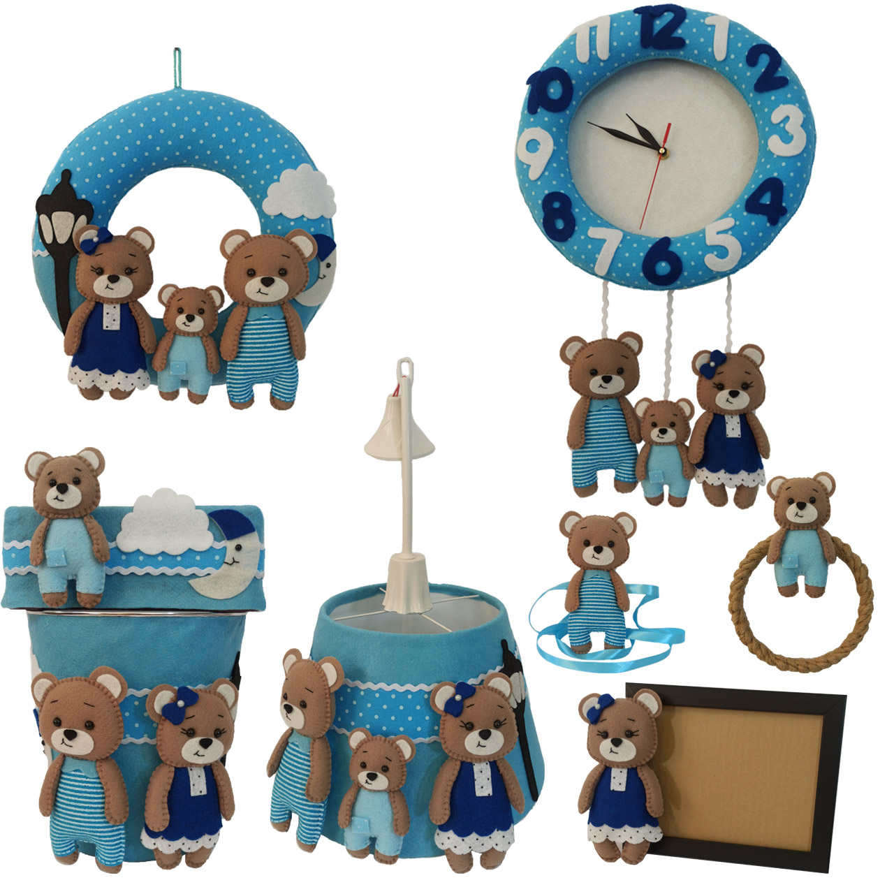 ست تزئینات کودک طرح خرس خانواده کد 108