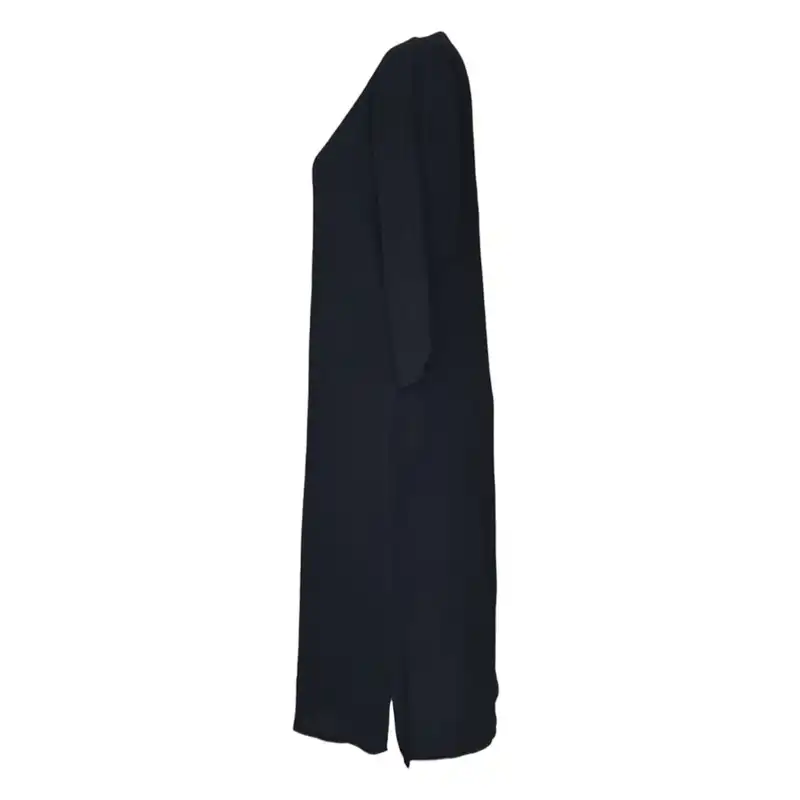 مانتو زنانه مدل کفتان کوک دوزی رنگ مشکی