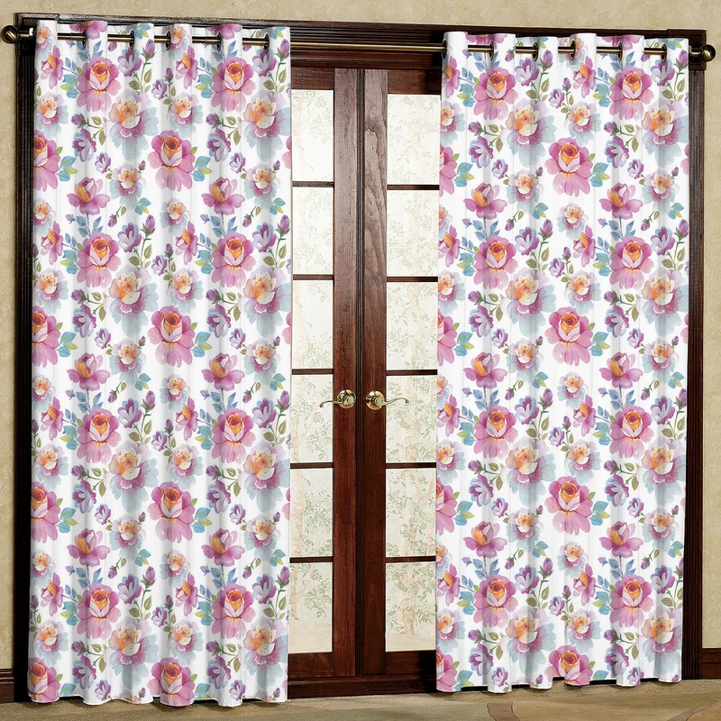 پرده مدل گل دار مخمل پانچی کد 415 سایز 140x280 سانتی متر