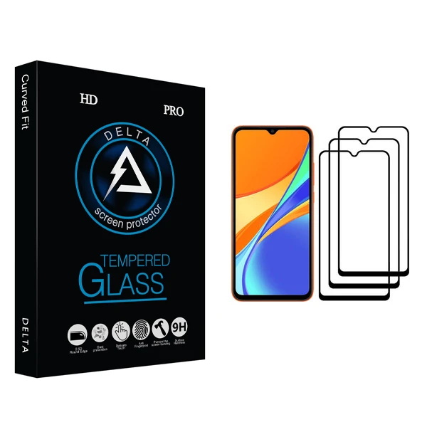 محافظ صفحه نمایش دلتا مدل Fit مناسب برای گوشی موبایل شیائومی Redmi 9C بسته سه عددی