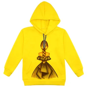 هودی دخترانه مدل دختر F10 رنگ زرد