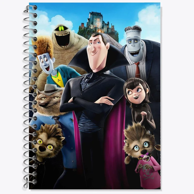 دفتر زبان 50 برگ خندالو مدل دو خط طرح هتل ترانسیلوانیا Hotel Transylvania کد 3740