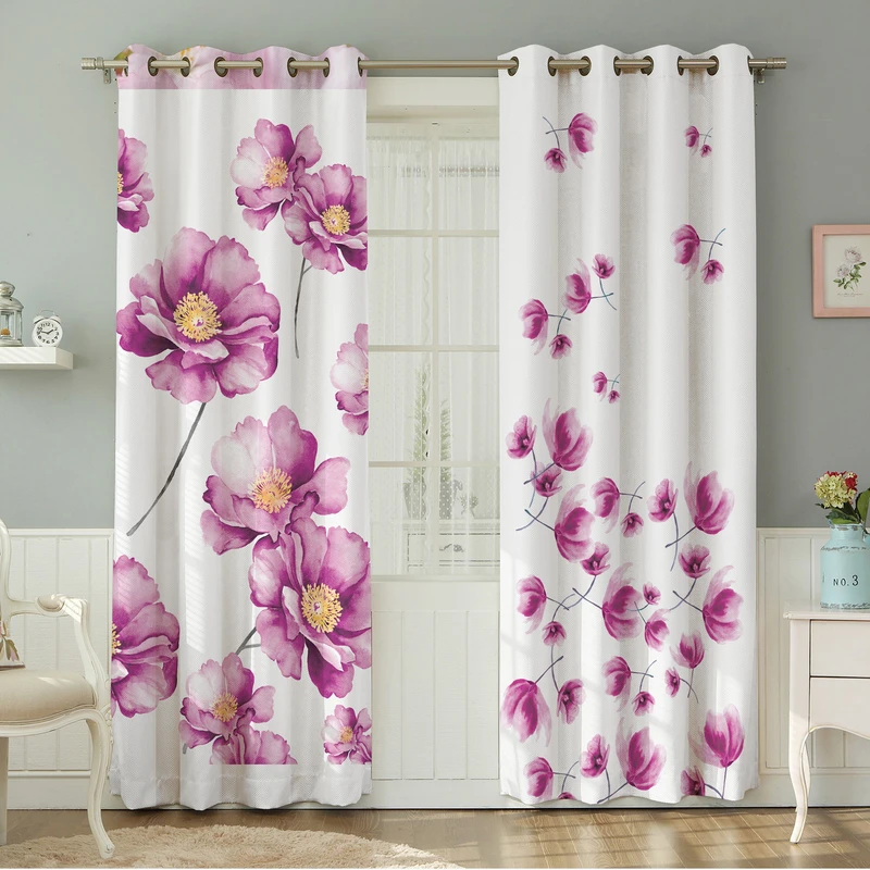 پرده نیروانا طرح گل  مدل مخمل کد 8734سایز 140×280 سانتی متر