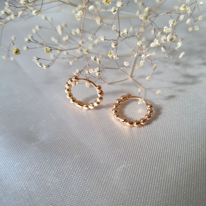 گوشواره زنانه ژوپینگ مدل حلقه ای توپی کد N11