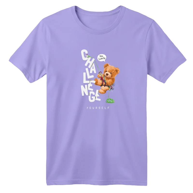 تی‌شرت آستین کوتاه لانگ یقه گرد بچگانه مدل تدی چالش