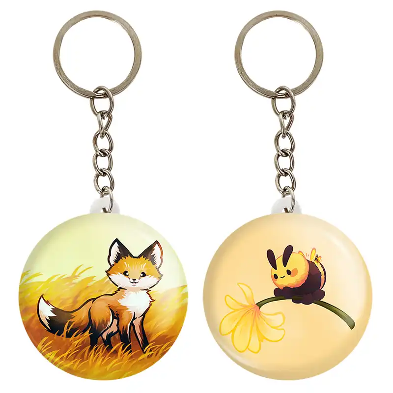 جاکلیدی خندالو مدل زنبور و روباه حیوانات بامزه کد 2105921054 مجموعه 2 عددی