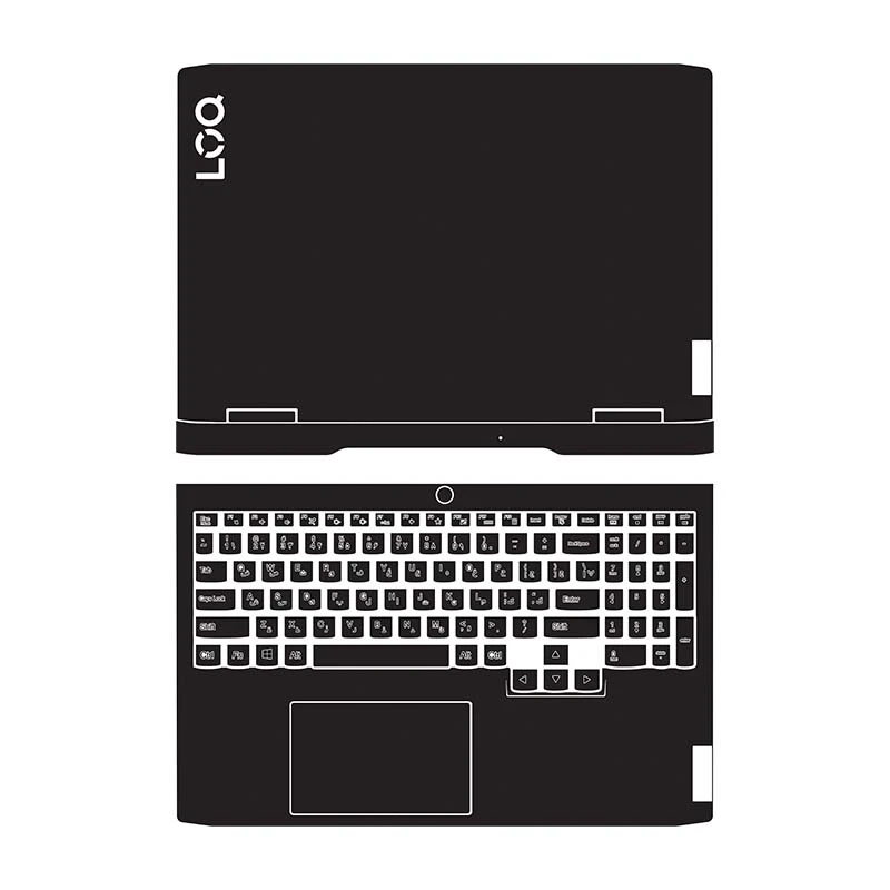 استیکر لپ تاپ توییجین و موییجین مدل blck01 مناسب برای لپ تاپ لنوو LOQ irh8 به همراه برچسب حروف فارسی کیبورد