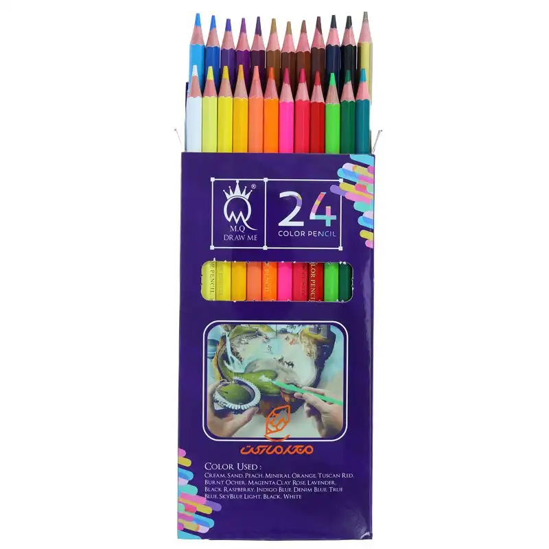 مداد رنگی 24 رنگ ام کیو مدل DRAW ME