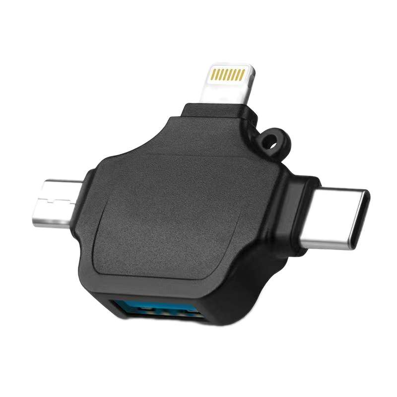 مبدل USB-C / MicroUSB / لایتنینگ به OTG مدل Multi Adapter 