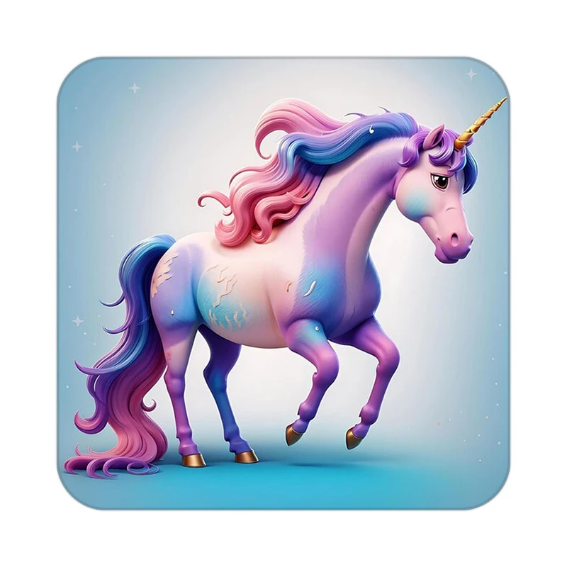 زیر لیوانی کاکتی طرح اسب تک شاخ و یونیکورن مدل mp32664