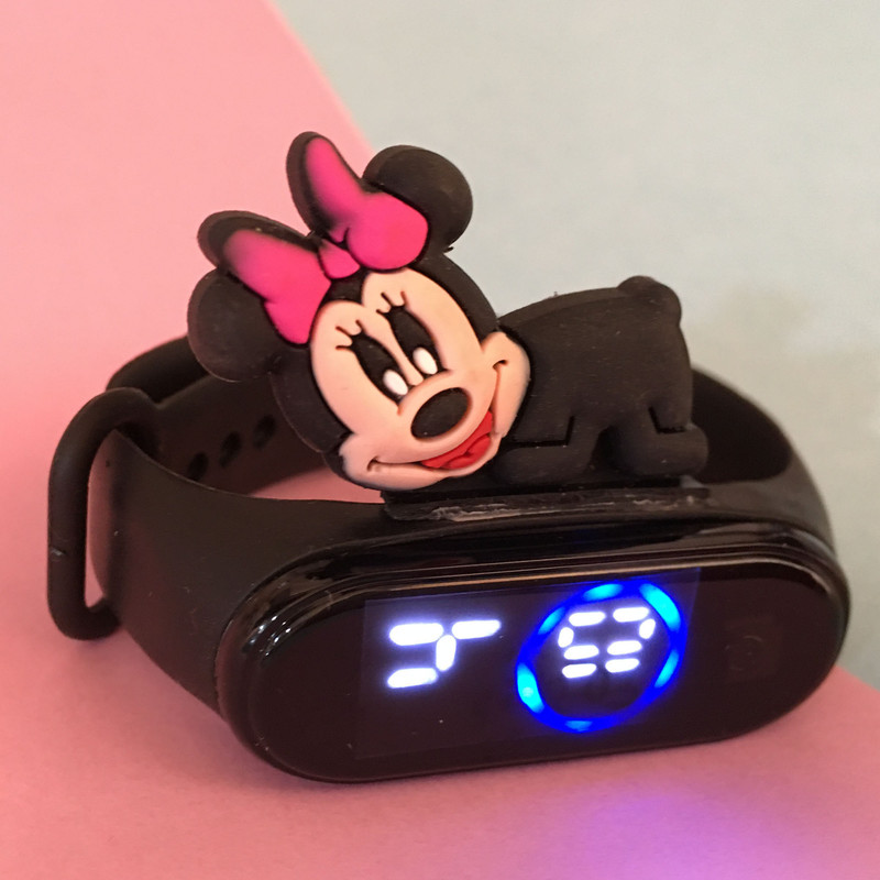 ساعت مچی دیجیتال بچگانه مدل ضد آب سیلیکونی  میکی موس BLK کد BB