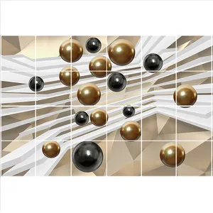  تایل سقفی طرح توپ توپی کد 3D2137-24 سایز 60x60 سانتی متر مجموعه 24 عددی 