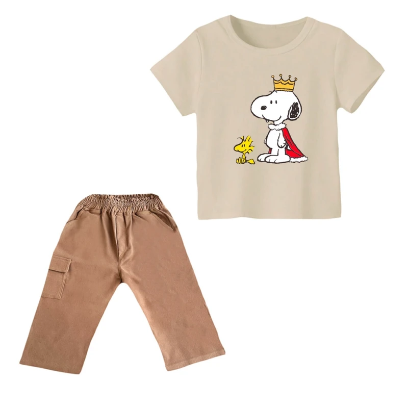 ست تی شرت و شلوارک پسرانه مدل اسنوپی کد ۵۱