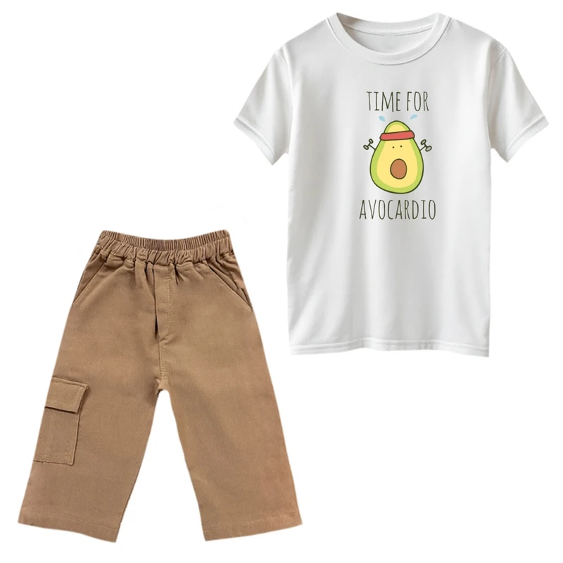 ست تی‌شرت و شلوارک پسرانه مدل آووکادو