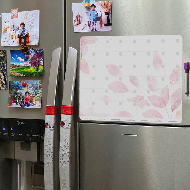 تخته وایت برد عرش دیس مدل پلنر یخچالی کد 18 سایز 30x40 سانتی متر به همراه ماژیک