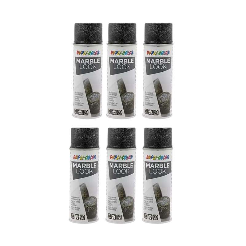 اسپری رنگ ماربل سفید دوپلی کالر مدل Marble حجم 200میلی لیتر مجموعه 6 عددی