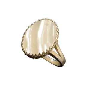 انگشتر نقره زنانه مدل صدف سنگی 