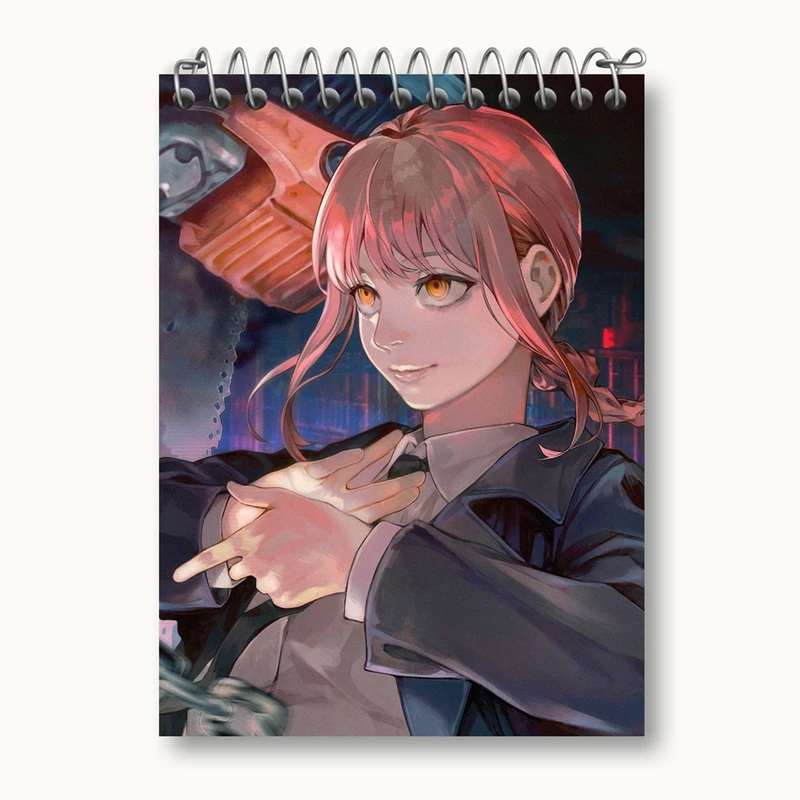 دفتر یادداشت 50 برگ خندالو مدل ماکیما انیمه مرد اره ای Chainsaw Man کد 17943