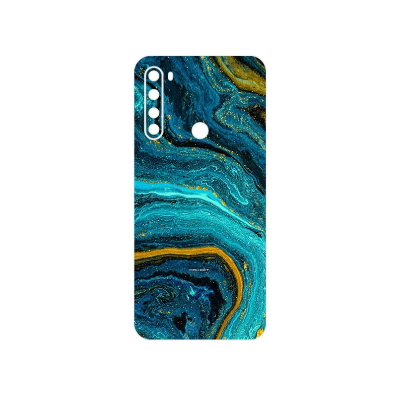 برچسب پوششی ماهوت مدل Turquoise marblewith golden streaks مناسب برای گوشی موبایل شیائومی Redmi Note 8 2021