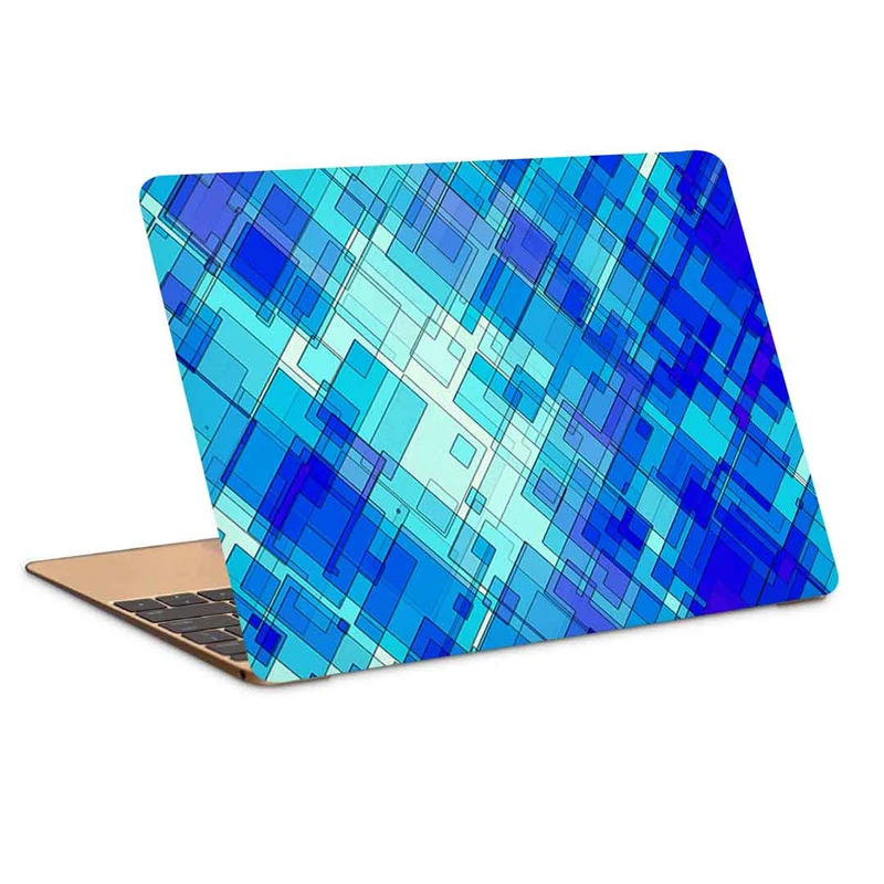 استیکر لپ تاپ طرح lines shapes stripes blue کد P-848 مناسب برای لپ تاپ 15.6 اینچ