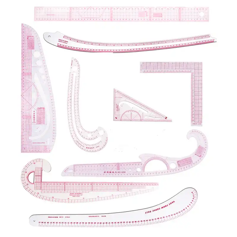 خط کش خیاطی مدل رنگین کمان بسته نه عددی