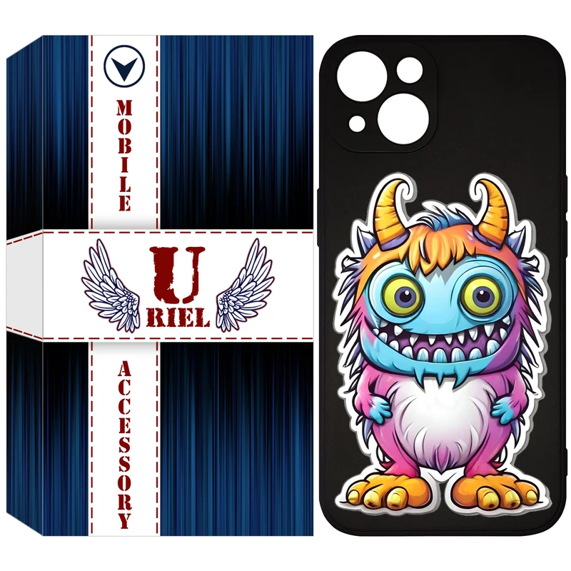 کاور یوریل قاب مدل KSH کد 50 طرح میکروب مناسب برای گوشی موبایل اپل iPhone 13