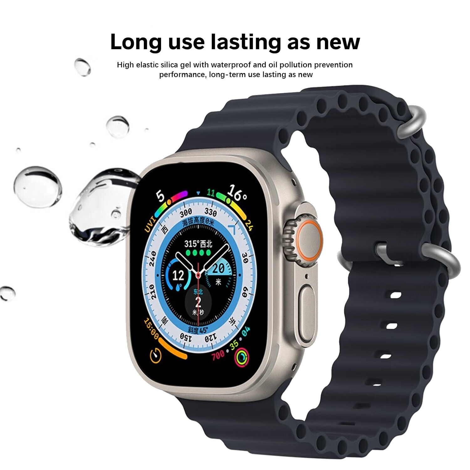 بند راینو مدل Ocean Loop مناسب برای اپل واچ سری 1/2/3/4/5/6/7/8/9/SE/ULTRA سایز 42/44/45/49 میلی متری