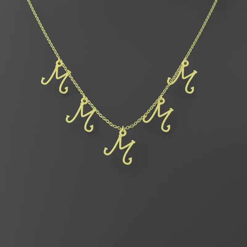 گردنبند طلا 18 عیار زنانه مدوپد مدل حرف M کد RNA17029