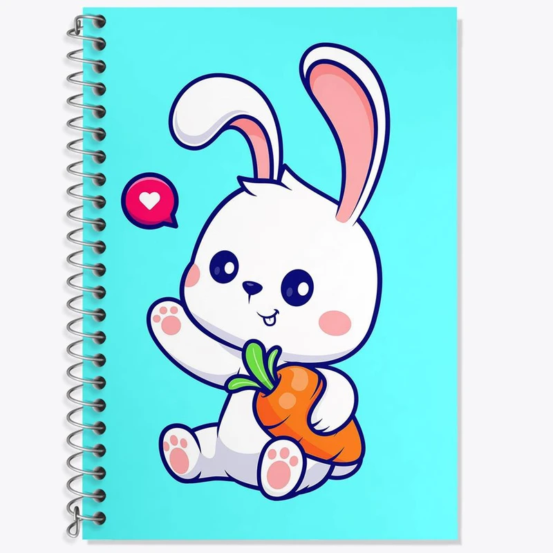 دفتر زبان 50 برگ خندالو مدل سه خط طرح خرگوش کد 26216