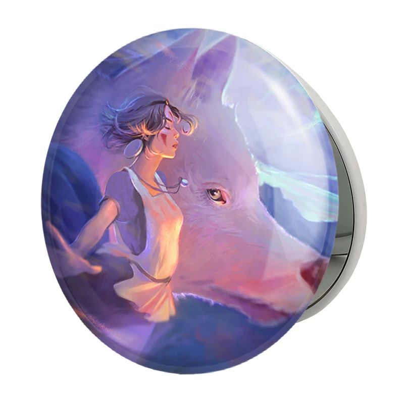 آینه جیبی خندالو طرح سان و آشیتاکا انیمه پرنسس مونونوکه مدل تاشو کد 34082