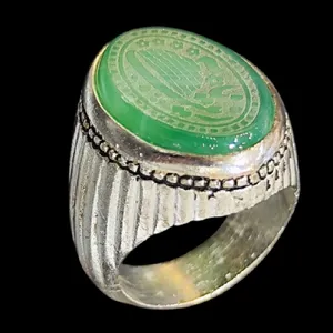 انگشتر مردانه مدل سنگ عقیق خطی کد ۵۶۰۰