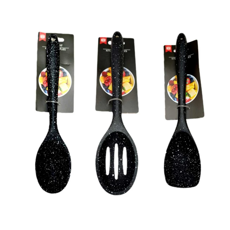 سرویس کفگیر و ملاقه 3 پارچه مدل سیلیکونی کهکشانی کد Z_003