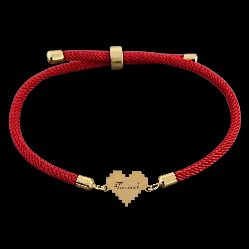 دستبند بند و طلا 18 عیار زنانه لیردا مدل اسم فرزانه 9014