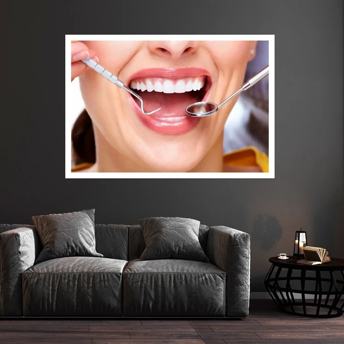 تابلو بکلیت طرح لبخند و دندانپزشکی مدل قاب شاسی W-s10115