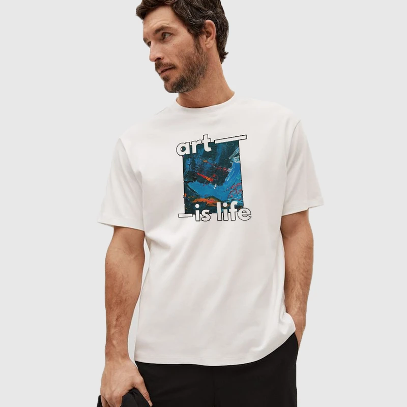 تی شرت آستین کوتاه مردانه مدل art is life هنر زندگی است اسپرت z462
