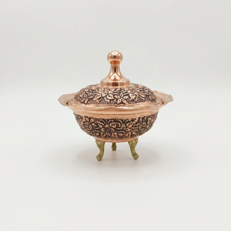 قندان مسی مدل رز مجموعه ۲ عددی