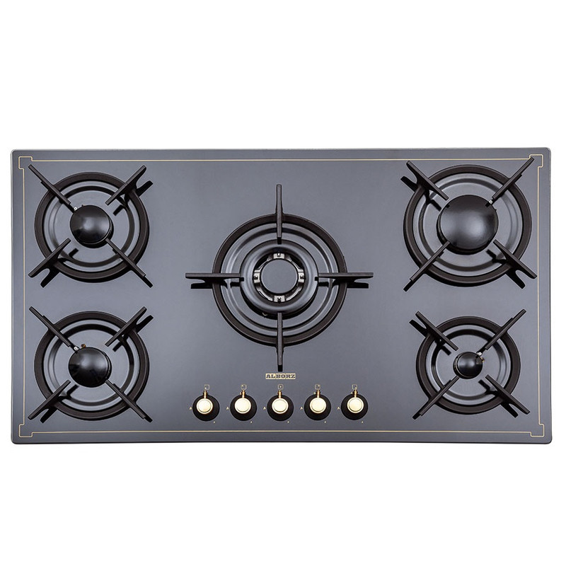 اجاق گاز صفحه‌ای پنج شعله استیل البرز مدل G5916