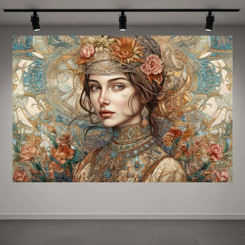 پوستر پارچه ای طرح مخمل  نقاشی پرتره مدل کلاسیک کد AR3061920