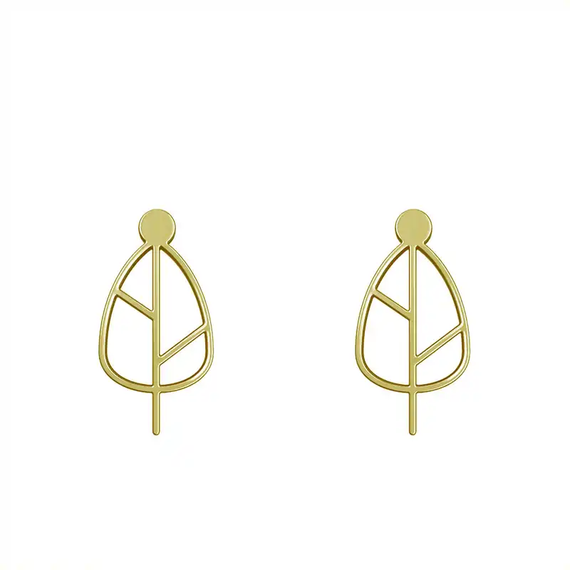 گوشواره طلا 18 عیار زنانه مدوپد مدل برگ کد GA1-15901