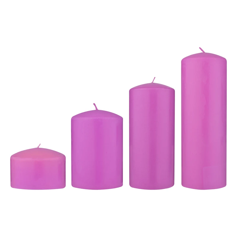 شمع دست ساز استوانه ای بدون بو طرح الوان کد A-04 زمان اتمام 320 ساعت بسته 4 عددی